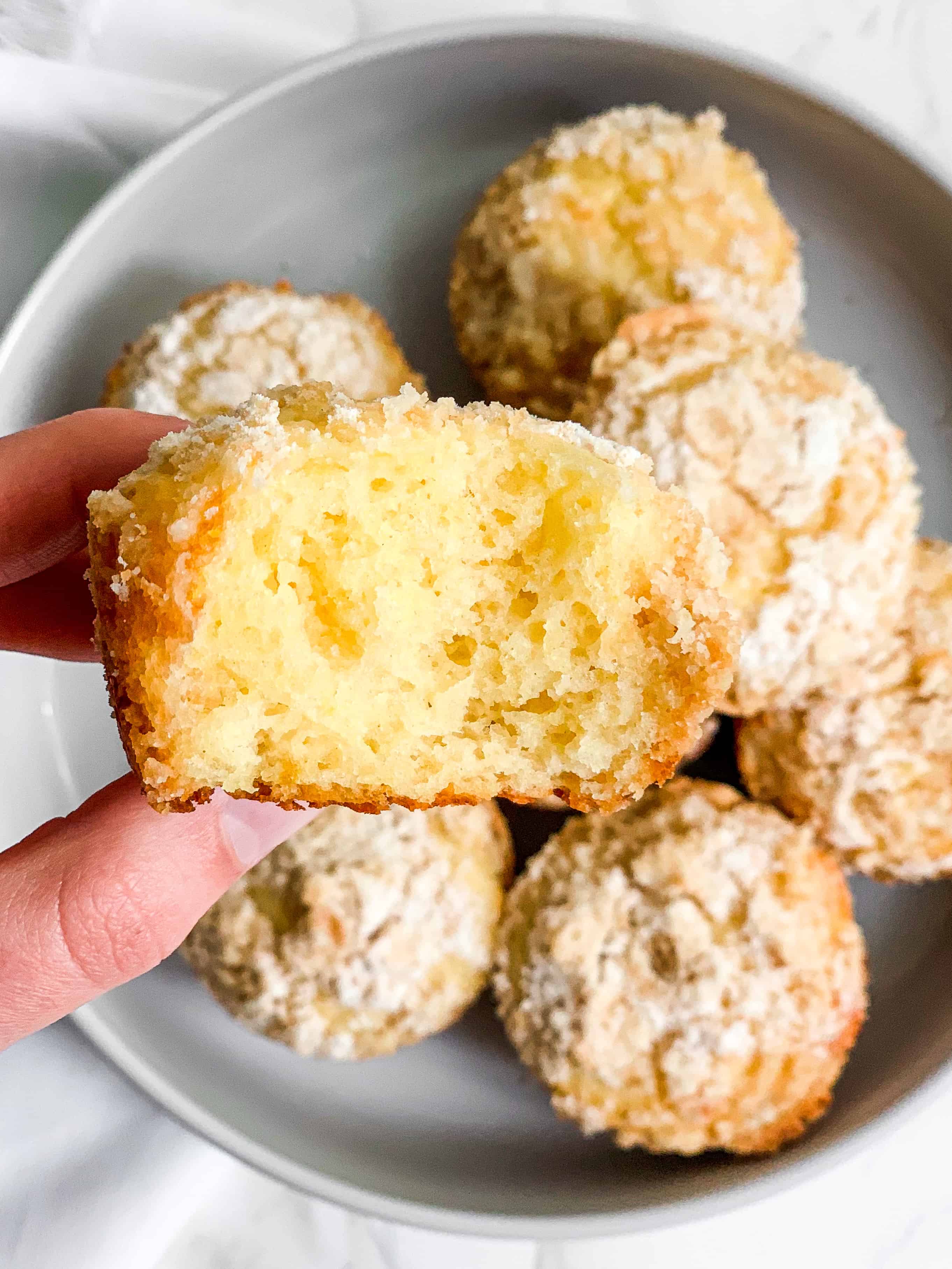 Bowl of Healthier Lemon Crumb Muffins