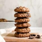 Food Photography Stack of Healthy Chocolate Chip Cookies for Baking Blog, Gluten-Free and Vegan Cookies