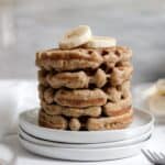Stack of Waffles with Sliced Banana, Healthy Breakfast, Food Photography