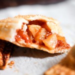 A mini apple pie with homemade apple filling.