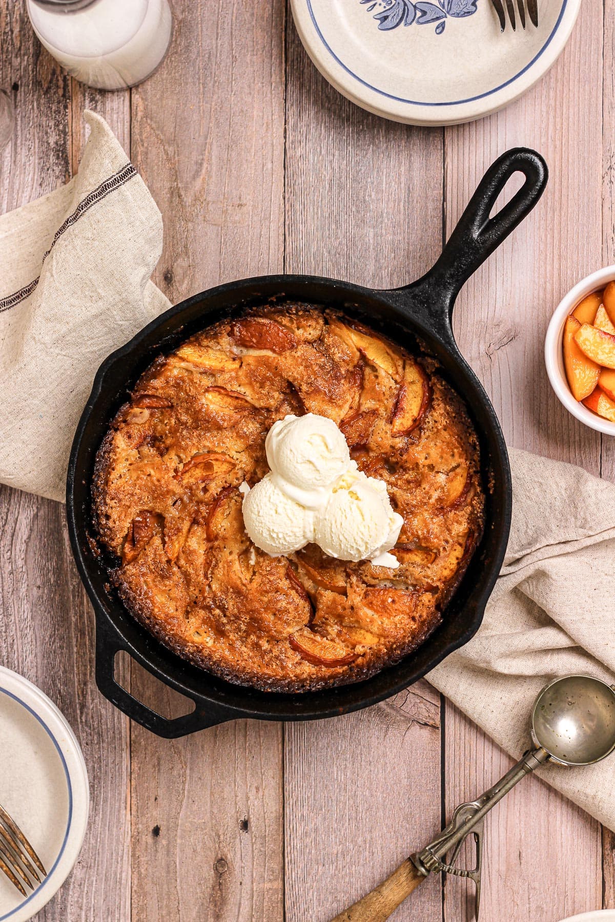 Cast-Iron Skillet Peach Cobbler Recipe