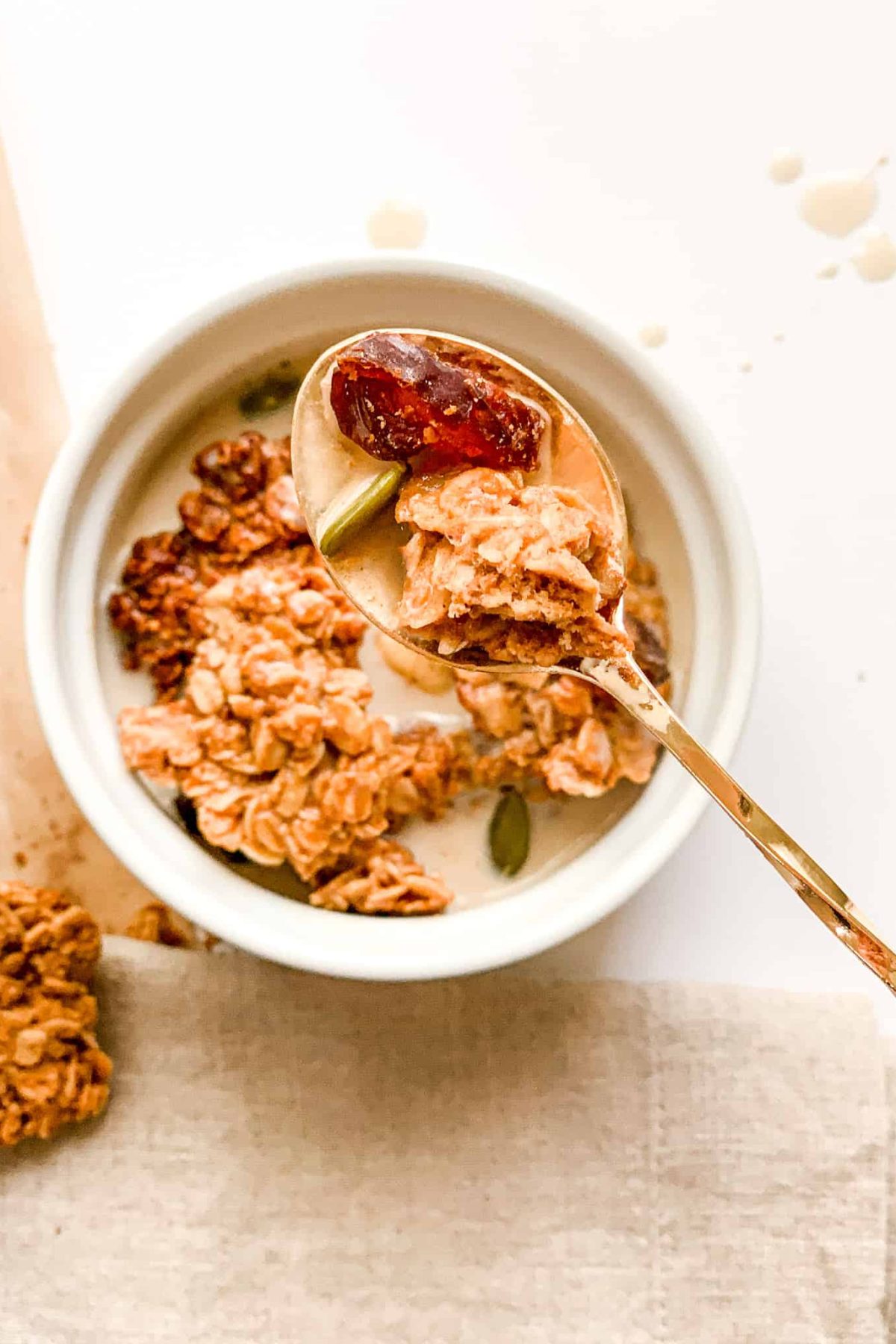 Food Photography Bowl of Healthy Crunchy Homemade Granola for Breakfast for Food Blog