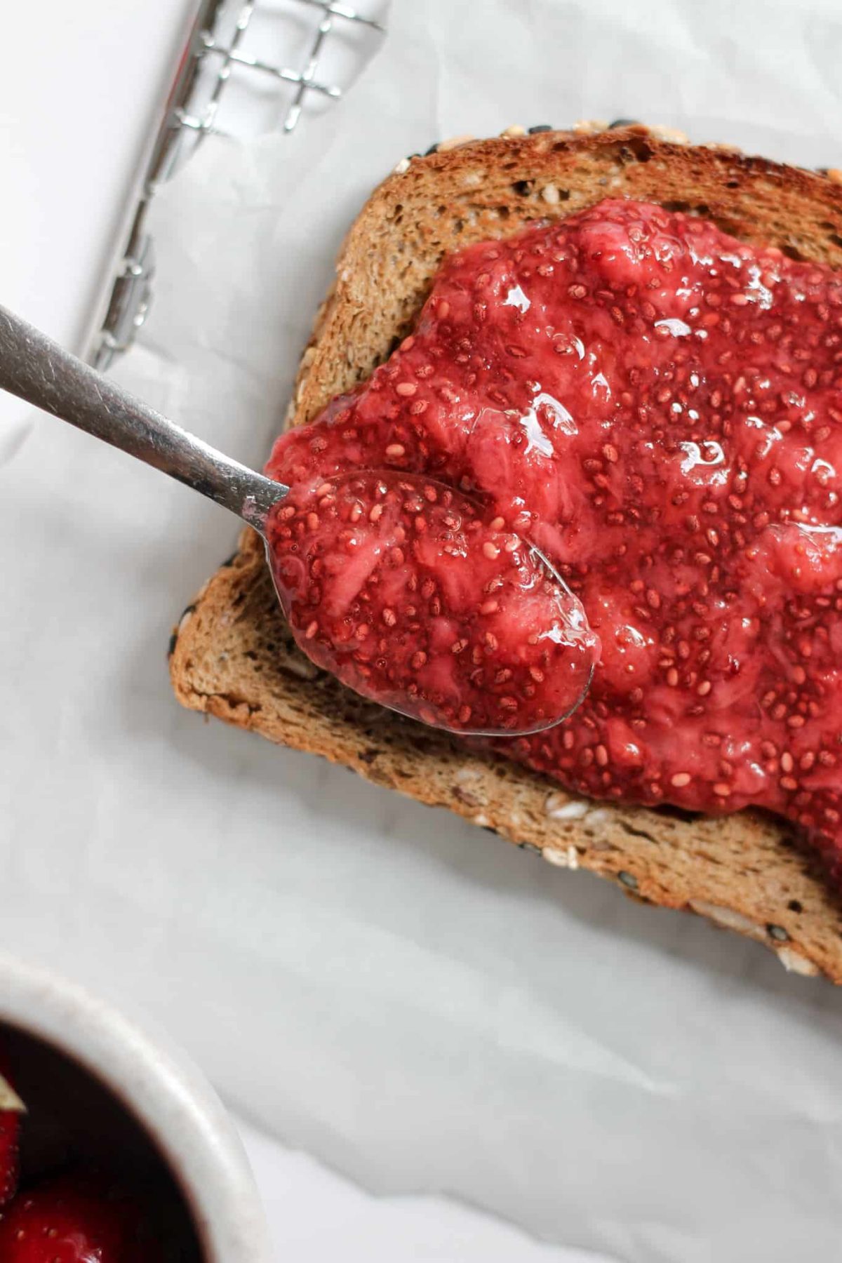 Homemade Fruit Spread on Toast, Healthy Berry Jam