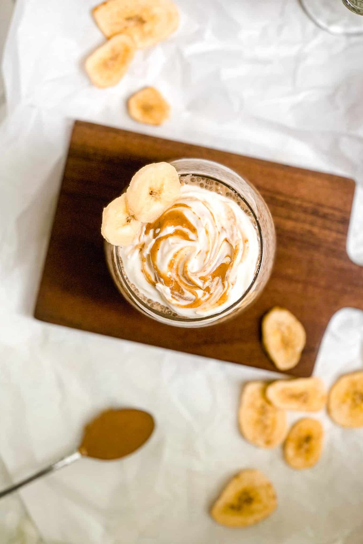 Healthy Breakfast Seed Pudding in a Glass with Fruit and Nut Butter for Food Photography