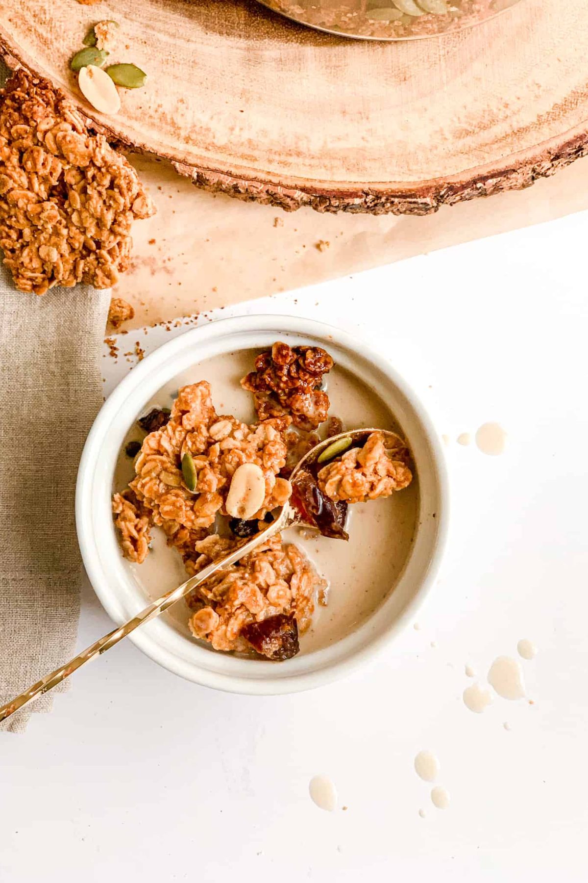 Food Photography Bowl of Healthy Crunchy Homemade Granola for Breakfast for Food Blog