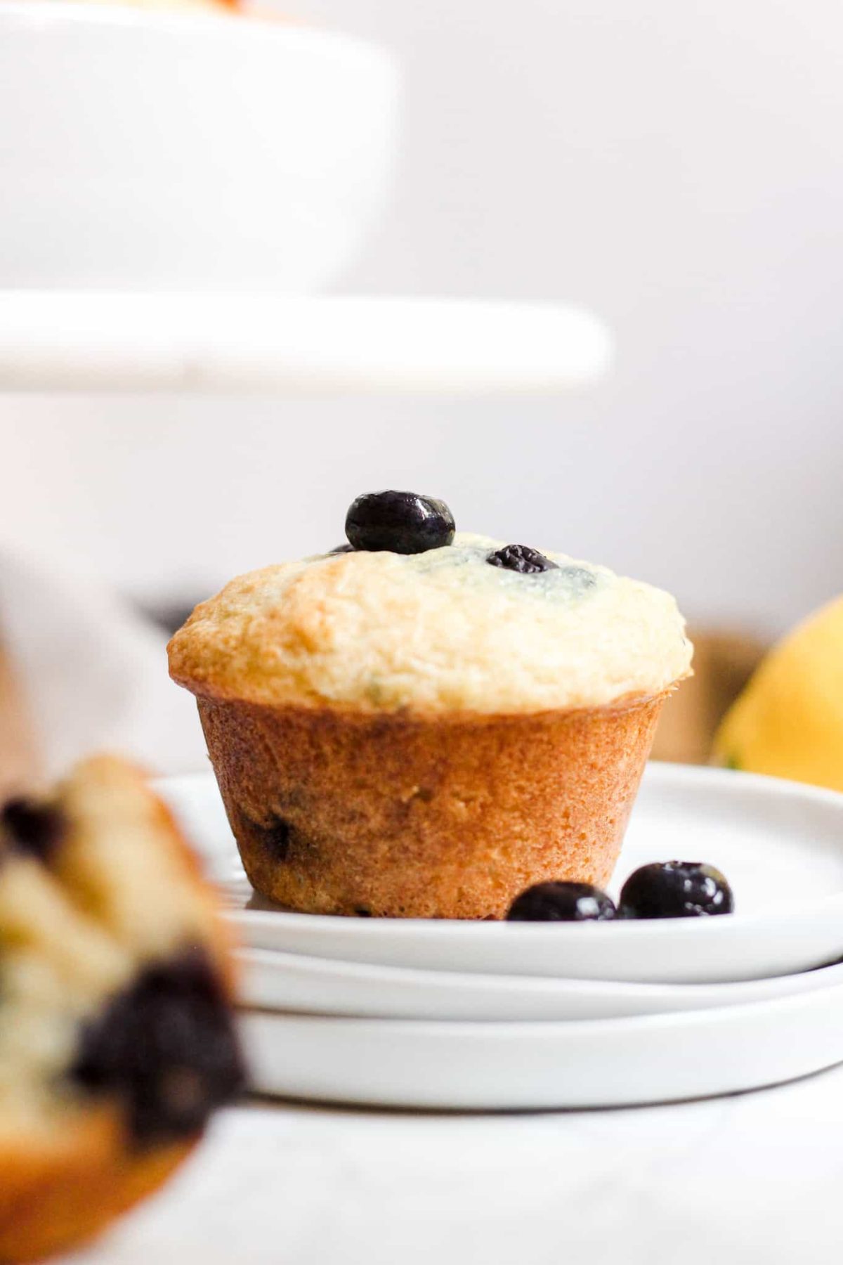 Healthy Breakfast Muffin with Blueberries and Lemon for Food Blog