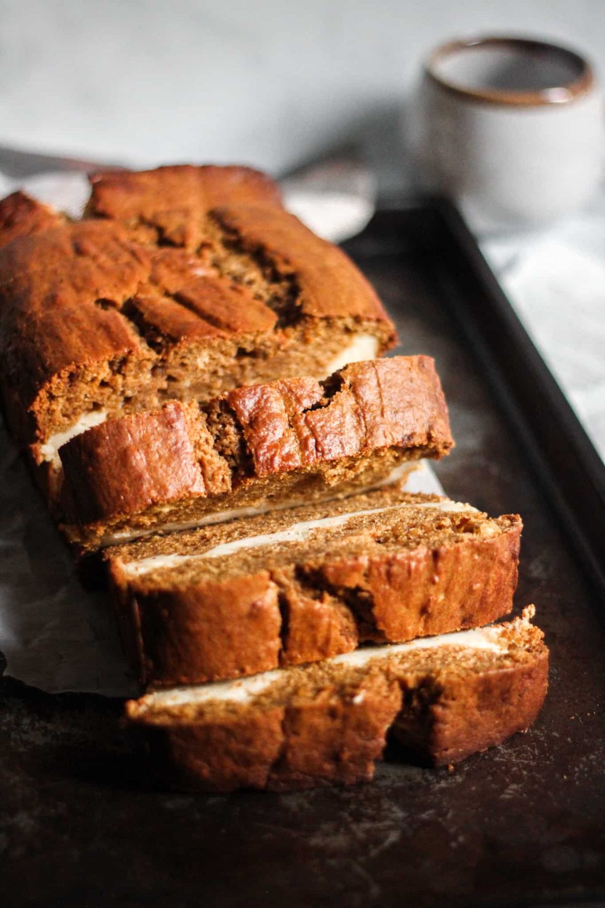 Fall Pumpkin Spice Cream Cheese Loaf for Baking Blog Food Photography