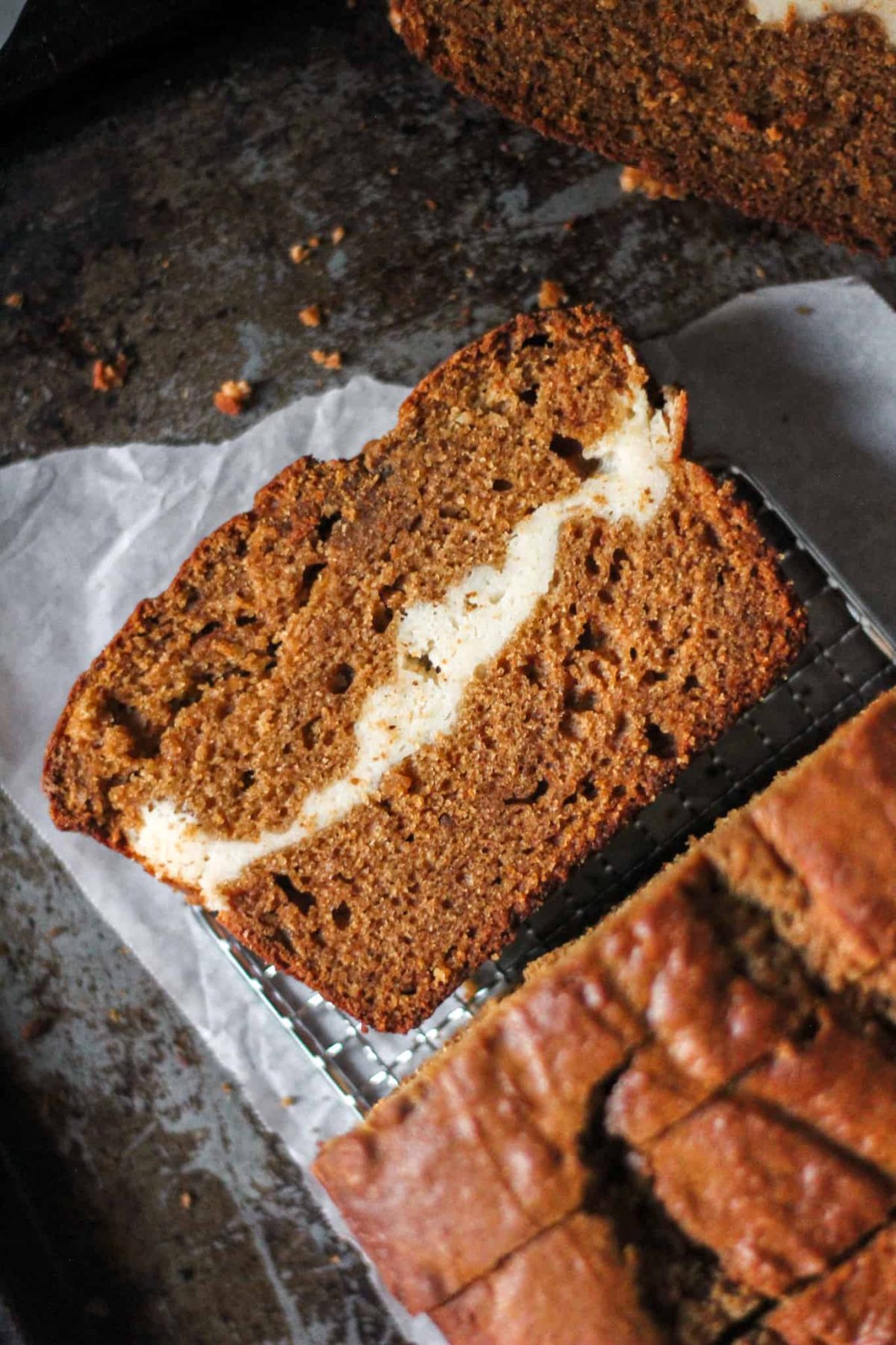 Moist Pumpkin Cream Cheese Loaf for Baking Blog Food Photography