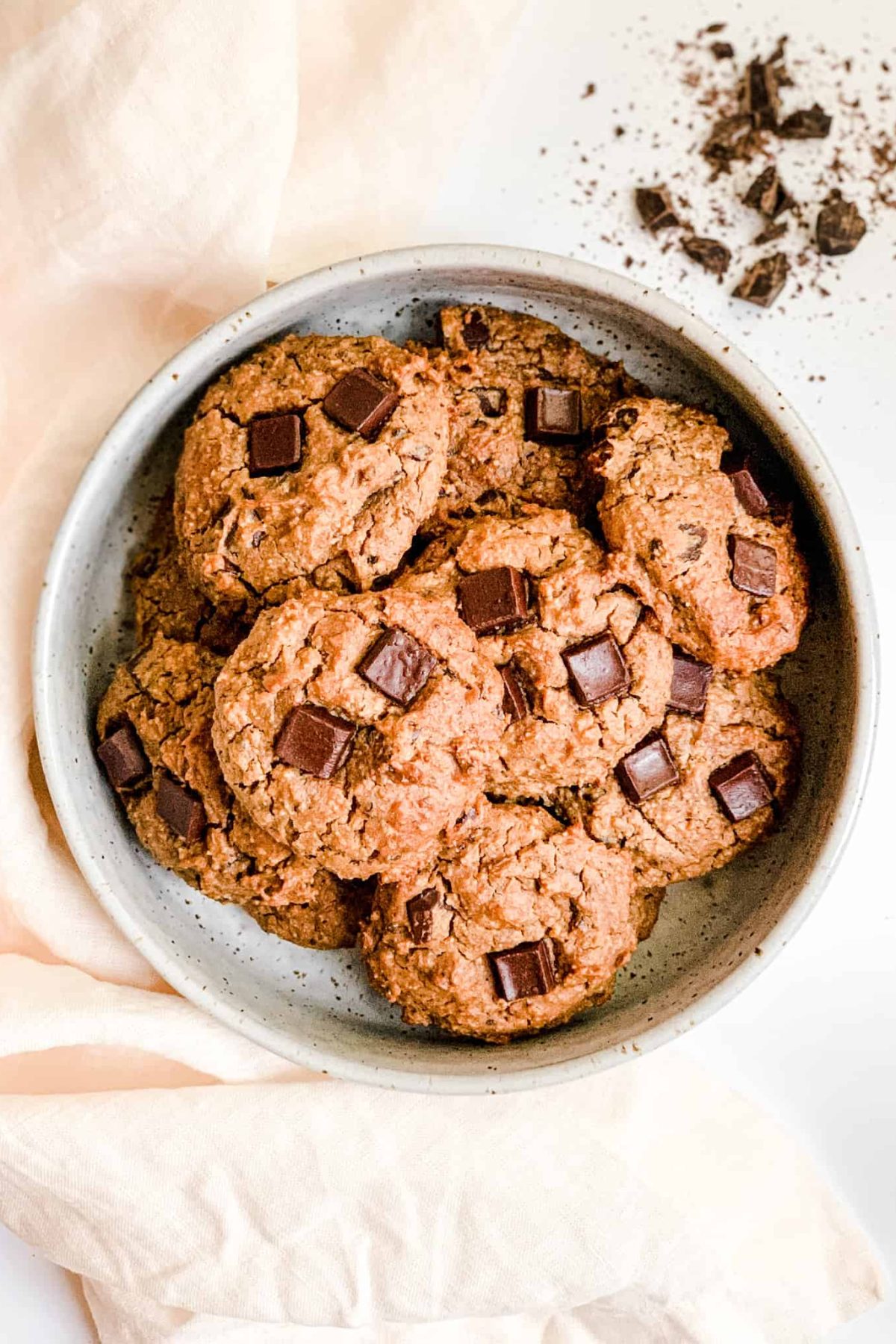 Food Photography, Bowl of Healthy Chocolate Chip Cookies for Baking Blog, Gluten-Free and Vegan Cookies